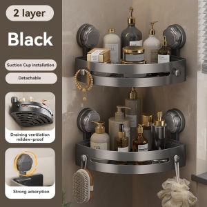 Bathroom Suction Cup Corner Shelf Triangle Rack Wall Mounted Storage Rack Organizer Easy To Install&Disassemble 浴室三角置物架