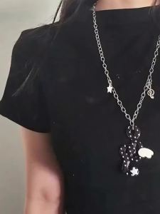 Sweater Chain Musical Note Necklace Millennium Style Ancient Design Y2K Sweater Chain Handmade Craft Sweet Theme