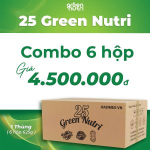 Thùng 6 Hộp Sữa Hạt Ngũ Cốc 25 Green Nutri - Hộp Giấy 625gr