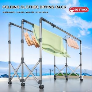 Clothes Drying Rack Indoor Stainless Steel Outdoor Retractable Clothes Pole