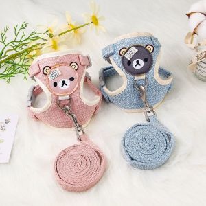ER52858 Cartoon Bear Pet Vest Small Medium Sized Chest Strap Dog Rope Dog Chain Traction Rope