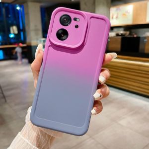Gradient Case For Xiaomi Mi 13T Pro Mi13T Xiaomi13T 13TPro 5G 2023 Soft Flexible Liquid Silicone TPU Shockproof Bumper Phone Cover Back Casing Anti Drop Two Color