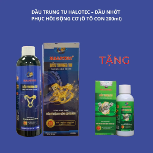 Dầu trung tu động cơ Halotec dành cho ô tô 200ml Tặng kèm dầu phục hồi buồng đốt 50ml
