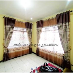 Gorden Blackout Tebal Motif Bunga Modern Minimalis 90/110/130cm 1 Lembar Jendela Pintu Free Tali