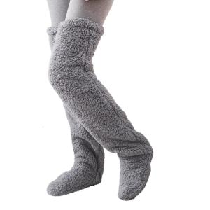 Over The Knee High Fuzzy Socks Winter Home Sleeping Socks Plush Slipper Stockings Furry Long Leg Warmers For Women Men