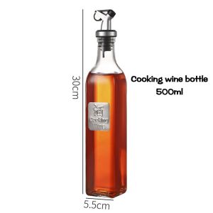 500ml Glass Oil Bottle with Label Glass Condiments Bottle Fashion Rack Oil Sauce Dispenser