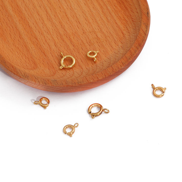 5 / 20pcs 18K Gold Plated Spring Ring Clasps With Open Ring Clasp For