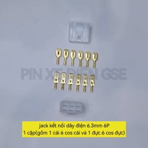combo 5 Jack kết nối dây điện 6P loại 6.3mm dành cho ô tô xe máy cao cấp(gồm đầu ghim)