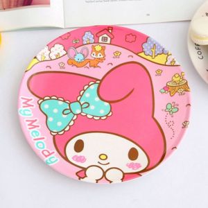 พร้อมส่ง! จานเมลามีน (8 นิ้ว) จานก้นลึก จานแบน ลายการ์ตูน คิตตี้ จานขนมปัง ของว่าง ผลไม้ | Bluerubystore