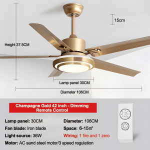 GEJIESE 42/52inch crystal ceiling fan with light modern design 6 gear wind crystal ceiling fan with led lights and remote 5 blades big size for living room dinning room bedroom