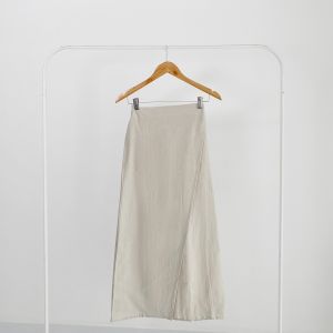 Yeppuoutfit Kamala Long Skirt Belahan Samping Korean Casual | Rok Linen Span Panjang Belah Samping