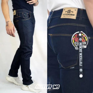 FIFTEEN DENIM TERLARIS / OUTFIT-ms celana jeans black panjang skinny semi slimfit cowo/cowok