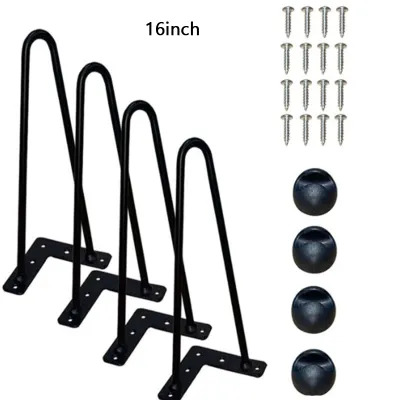 4Pcs Metal Table Legs Black Hairpin Furniture Legs for Dining Desk