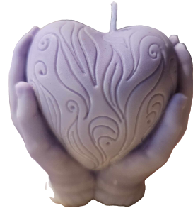 Scented Heart In Hands Candle