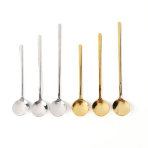 Stainless Steel Coffee Spoon Small Round Head Spoon Korean Style Honey Dessert Gift Mixing Spoon