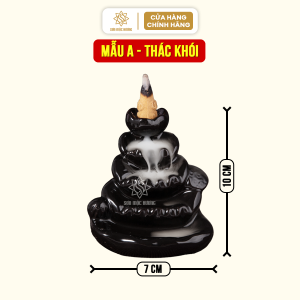 Thác khói xông đốt trầm hương bằng sứ tạo khói chảy ngược Sơn Mộc Hương mang ý nghĩa phong thủy may mắn tài lộc