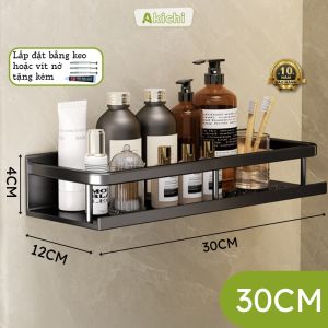 Kệ nhà tắm AKICHI treo tường bằng keo không cần khoan chất liệu nhôm hàng không cao cấp chống gỉ