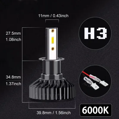 จัดส่งจากกรุงเทพ 2PCS 20000LM 4500K 6000K 8000K 3000K HB3 HB4 9005 9006 H3 H1 H8 H7 H4 H11 H9 H27 880 หลอดไฟ Canbus ไฟหน้ารถ Led CSP ชิป110W
