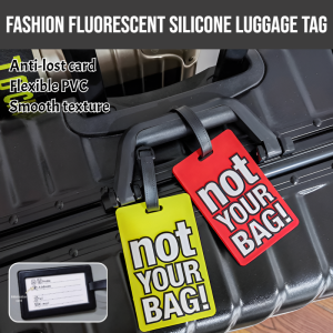 Fashion Fluorescent Silicone Luggage Tag Travelling Luggage Tag Suitcase Label Boarding Name Airplane Labels  Prevent Loss Backpack Decorative Pendant
