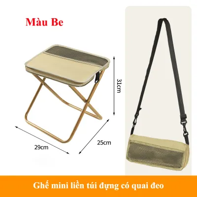 Ghế Mini Gấp Gọn Liền Túi Có Quai Đeo KUNBE Nhỏ Gọn Tiện Lợi Mang Theo Khi Đi Ra Ngoài