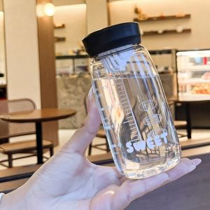 【Ready Stock 】 300ml Summer Pocket Water Cap Transparent with Tea Strainer Plastic Water Bottle with Measuring Water Bottle Accessories