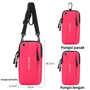 4 In 1 Tas Pinggang Sport Armband Pria Wanita Waterproof Armband Running Tas Lengan Jogging