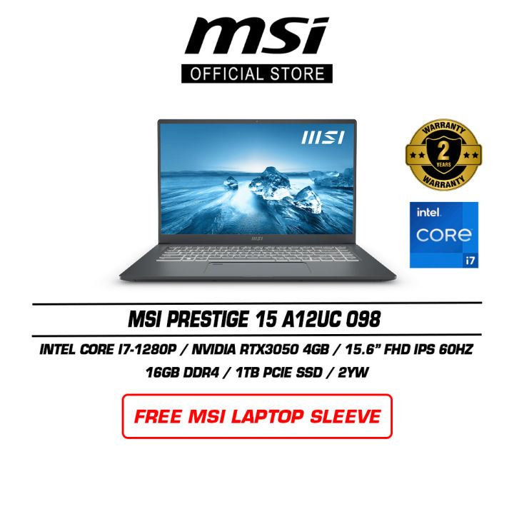 Ssd Msi Prestige 15 16gb Ram MSI Prestige 15 A12UC 098 Inch FHD