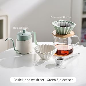 Bincoo tay Brew Bình đựng cà phê thiết lập bộ lọc cà phê Bộ máy chia sẻ nồi nhà bàn tay nhỏ Máy xay cà phê Maker Set