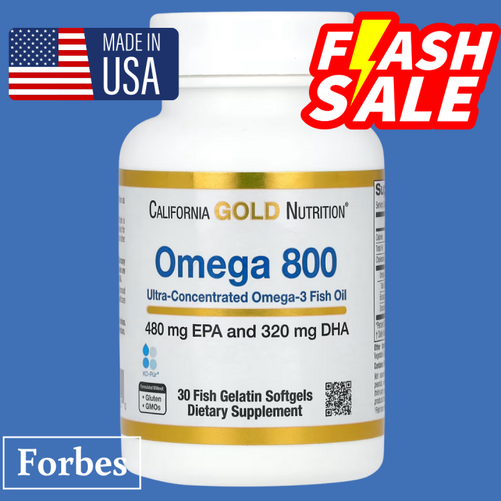California Gold Nutrition Omega 800 Pharmaceutical Grade Fish Oil 80% ...