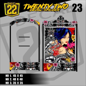 Stiker Decal Kandang Ebod Kotak / Dekal Sangkar Burung Kotak Model Ebos BnR Kosan Sangkar Burung No 123 kode 12 twenty two