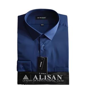 Kemeja Alisan Polos Lengan Panjang Pria Dewasa Tampil Keren & Elegan Slimfit Hitam Distro