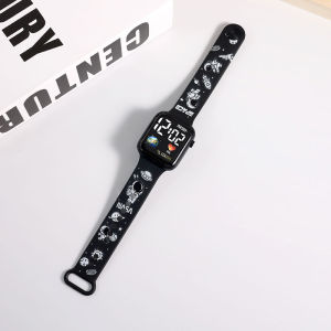 New Cartoon Children Watch Tide Brand Pikachu Printed LED Childrens Watch Fashion Square Student Electronic Watch