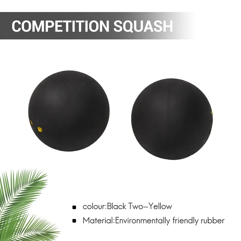 Squash Ball Two-Yellow Dots Low Speed Sports Professional Player  Competition Squash(2 Pcs )