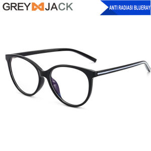 Grey Jack Kacamata Antiradiasi Blueray Korean Style Oval Retro TR90 Fashion Wanita dan Pria Terbaru 8254