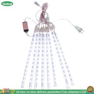 [VODU] 8Pcs 30CM LED Meteor Shower Rain Lights Wear Resist Dynamic Fairy String Light Tubes Meteor Rain Light for Party Patio Decor