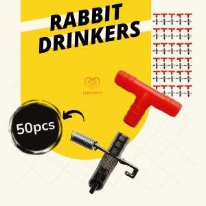 Rabbit Water Nipple Drinker for Automatic setup Drinker for Cage (50 SETS)
