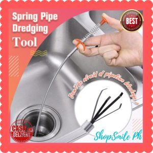 (2-Meters) Stainless Sink and Drain Cleaner Clogged Sink Claw Pangalis Barado Pangtangal ng Bara sa Lababo at CR High Quality Bendable Pressure Sewers Clip Flexible Sink Claw Pick up Hair Garbage Cleaning Tools for Sink and Drain Clogged