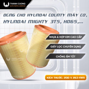 Lọc gió máy lọc gió động cơ dùng cho Hyundai County máy cơ Hyundai Mighty 3T5 HD65 HD72 HD99 kích thươc 200x263 mm