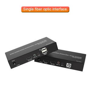 HDMI KVM Fiber Optical Extender 20Km Over Cat5e/6 TCP/IP SC With Loop Out 4K 60hz Extender HDMI Fiber Optical Transceiver For TV