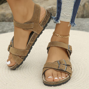 [Free Shipping] Roman Sandals For Women New Spring Collection Roman-Style Fashionable Thick-Soled Non-Slip Casual With Buckle Straps Available In Large Sizes