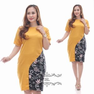 Baju Gamis Batik Wanita Terbaru 2022 Baju batik gamis wanita muslimah XL XXL Gamis batik Gamis Kombinasi