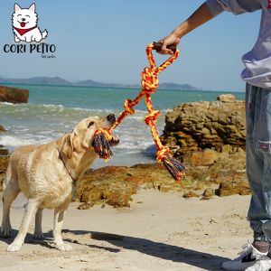 Cori Petto สินค้าพร้อมส่ง ของเล่นสุนัข เชือกกัดเล่นสำหรับหมาใหญ่ มีด้ามจับใช้ดึงเล่นกับสุนัข อันใหญ่ กัดสนุด ช่วยลดคราบหินปูน สต๊อกไทย