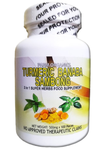ORGANIC FOOD SUPPLEMENT TURMERIC BANABA SAMBONG 100X500MG  PARM.ORGANICS  3 IN 1 SUPERHERBS