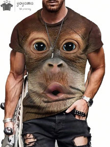 New Fashion Animal 3d Printed T-Shirt Mens And Womens Summer Casual Short Sleeved Animal Shirt O Neck Top Oversized T-Shirt
