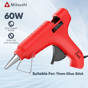 Mitsushi 80W/60W/40W Heavy Duty Hot Melt Glue Gun | 100-240V PTC Thermistor Anti-Burning Multi-Purpose for Wood Paper Plastic | Safe & Portable for DIY Projects