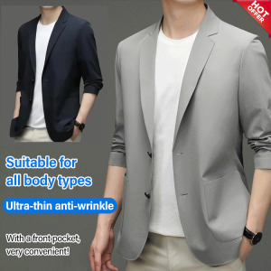 Mens antiwrinkle skin clothing suit thin ice silk breathable ultrathin sunscreen clothing