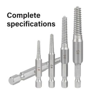 5Pcs Easy Out Broken Damaged Screw Extractor Upgraded Metal Guide Removal Stripped Bolt Remover Set