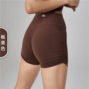 original alo Sports three-quarter length shorts fitness shorts yoga Tight-fitting high-waisted hip-lifting quick-drying yoga pants with a drawstring waistband suitable for cycling