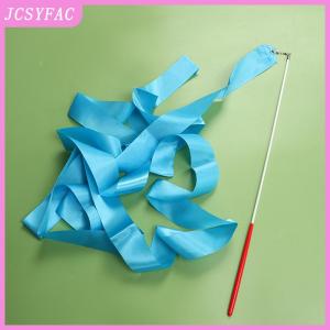 JCSYFAC  4M Colorful Gym Dance Ribbon Rhythmic Girl Art Gymnastics Ballet Streamer Twirling Rod Rainbow Stick Sports Training