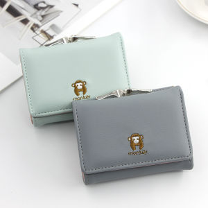 JK Women Korean Short Purse Cute Mini Wallet Multi-Function Fold Over Multi-Card & Coin Purse Ladies Wallet Dompet Wanita
